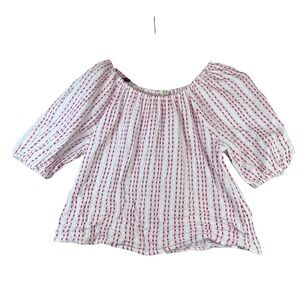 Universal Threads Red Striped Off-Shoulder Blouse